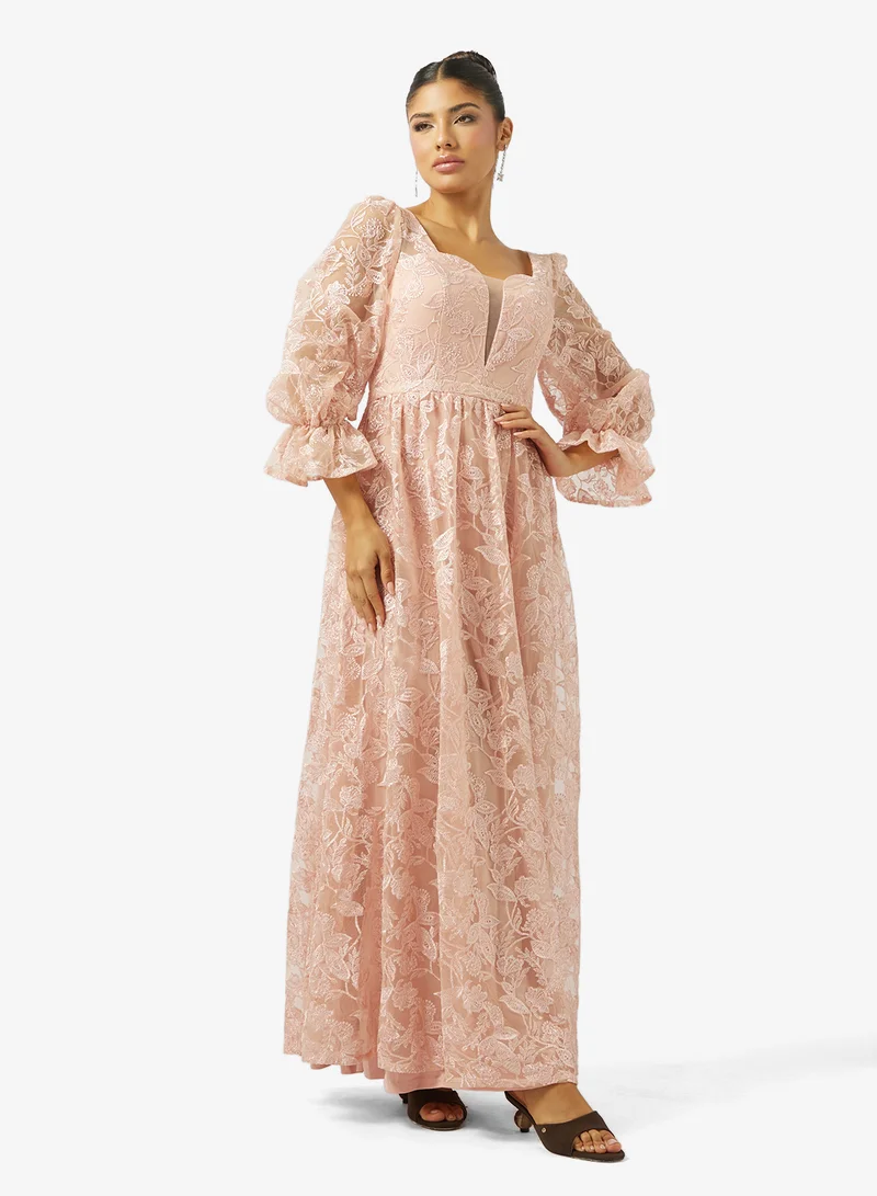 Ella Limited Edition Flroal Lace A-line Dress